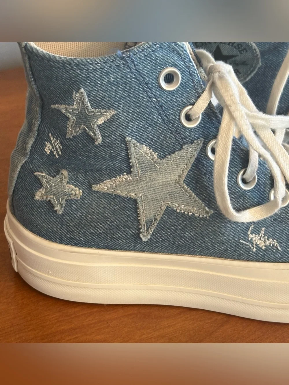 CONVERSE Women's Chuck Taylor All Star Lift Denim Stars Ortholite Insole 6.5